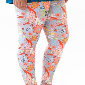 Agnes & Dora Leggings Size XS L Baby Suede Bird Song Print NWT